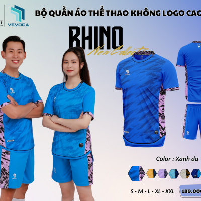 Áo không logo Rhino xanh da