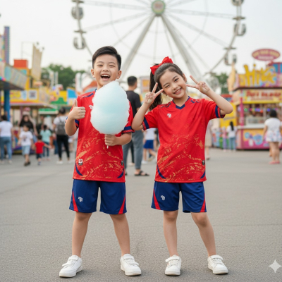 Áo không logo trẻ em HURRICAN đỏ
