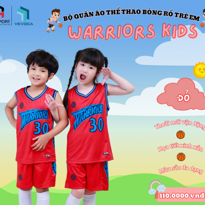 Áo bóng rổ trẻ em Warriors kids đỏ