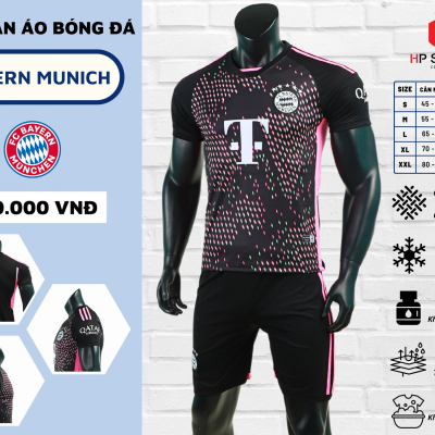 Áo CLB Bayern Munich đen hồng