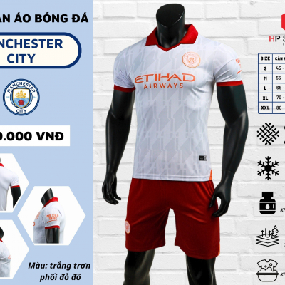 Áo CLB Man City 2023 trắng đỏ