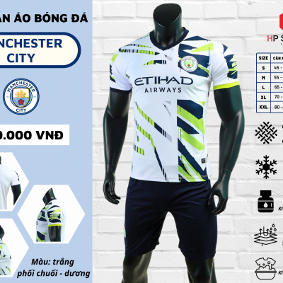 Áo CLB Man City 2023 trắng xanh