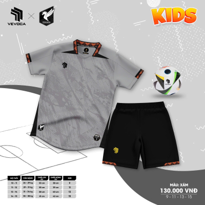 Áo không logo trẻ em PEGASUS Xám
