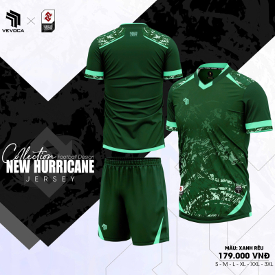 Áo bóng đá không logo HURRICANE xanh rêu