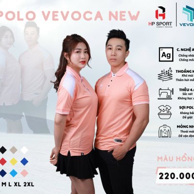 Áo thun Polo Vevoca New Hồng