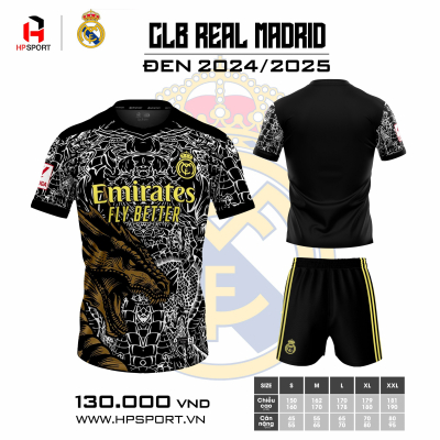 Áo CLB Real Đen 2024-2025