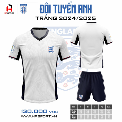 Áo đội tuyển Anh 2024 trắng