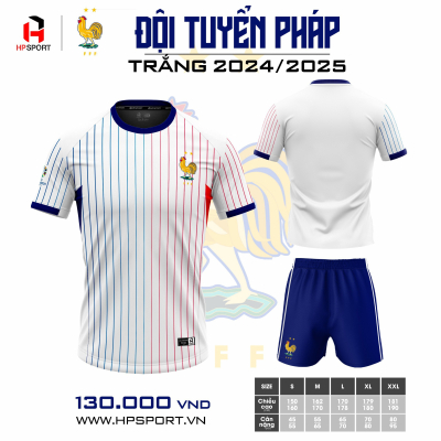 Áo đội tuyển Pháp sân khách 2024-2025