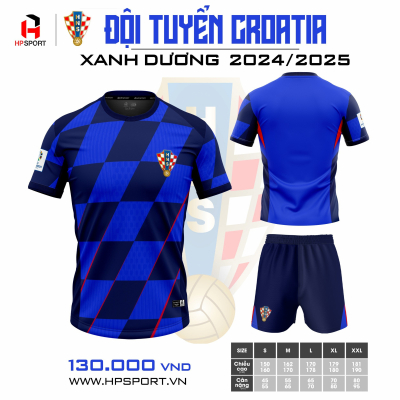 Áo đội tuyển Croatia xanh dương 2024-2025